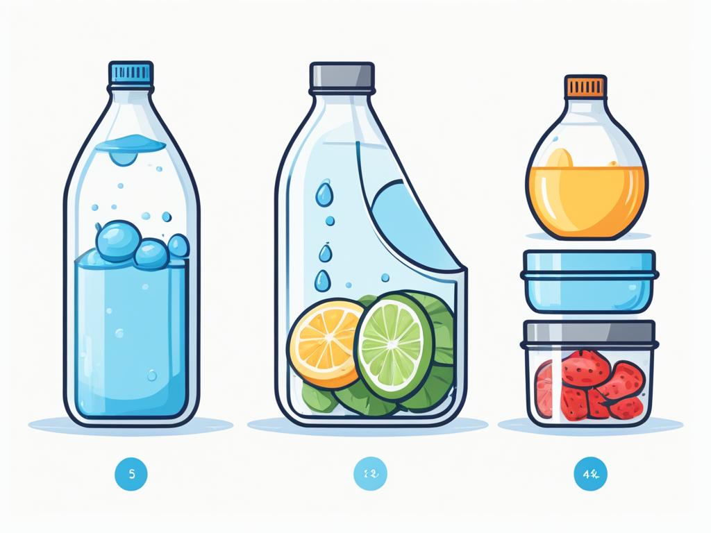 Adequate fluid intake illustrations