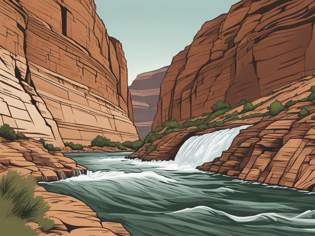 Glen Canyon Dam water release into Colorado River