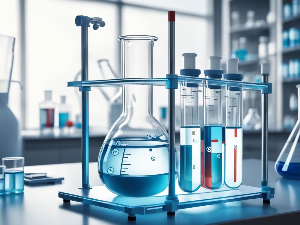 Medical-grade distilled water in scientific equipment
